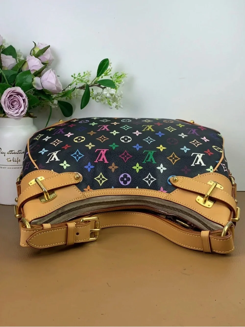 Auth Louis Vuitton Monogram Multicolor Greta Shoulder Bag Excellent Condition